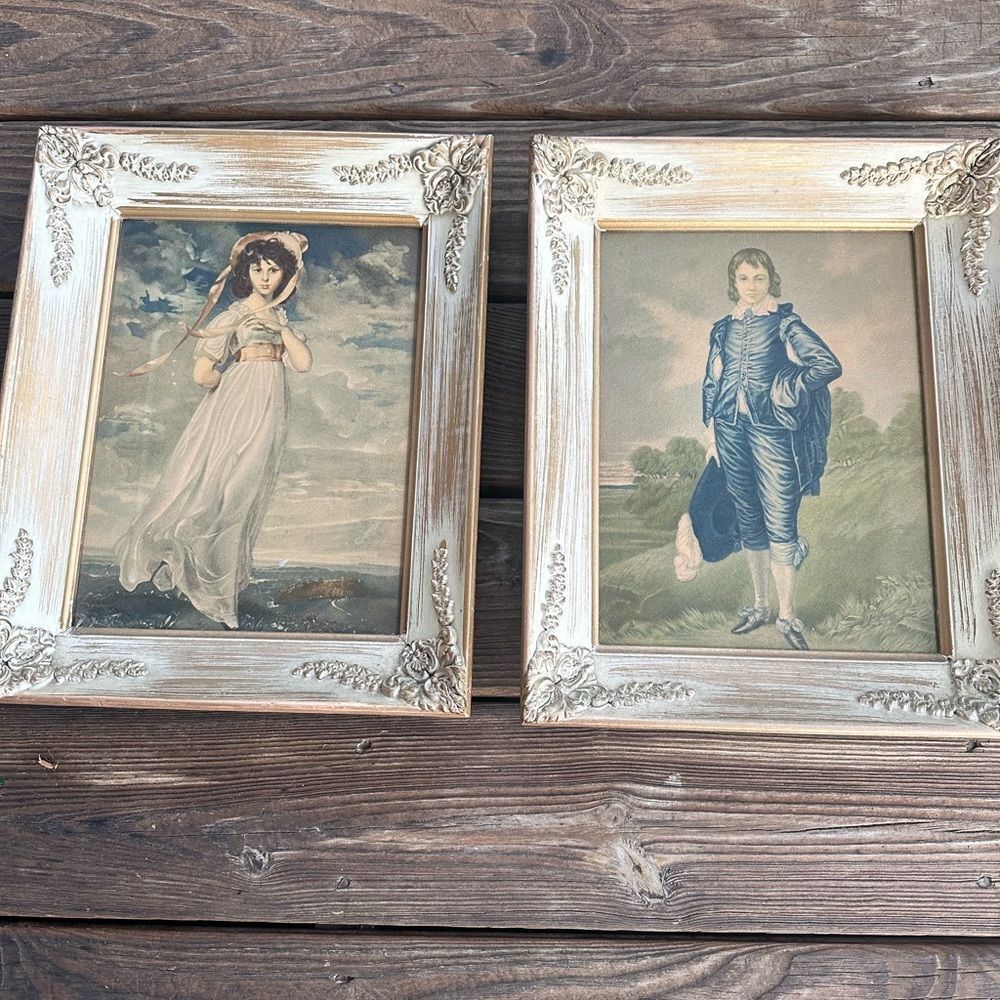 Pinkie & Blue boy photo prints with wooden frames 15.5” x 12.5”